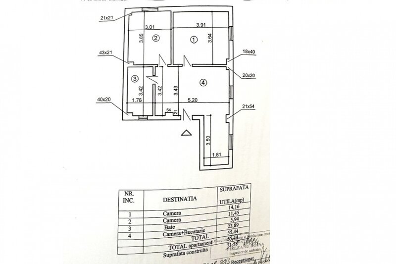 Bucurestii Noi -Subcetate 110, apartament 3 camere igienizat, demisol, 55 mp.